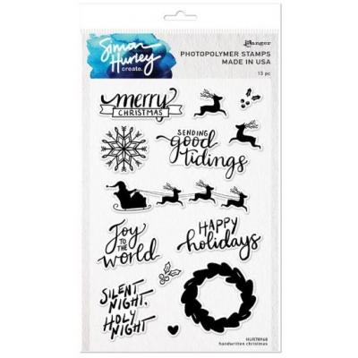 Ranger Simon Hurley Clear Stamps - Handwritten Christmas